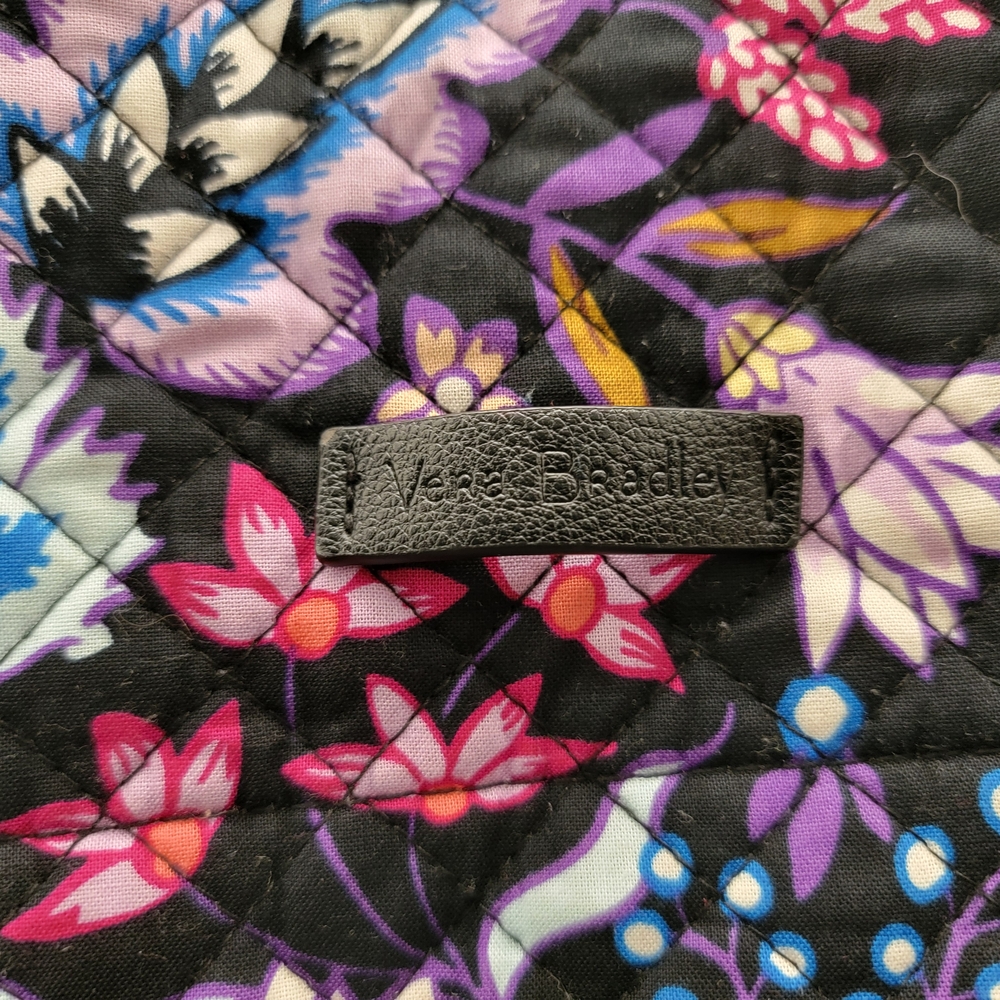 Vera Bradley Black Floral Quilted Tote - Picture 4 of 10